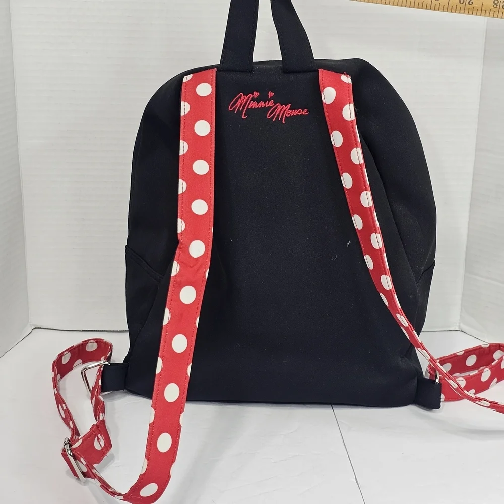 Disneyland Cute Minnie Mouse Medium Size Backpack Black/red  Collectible Rare